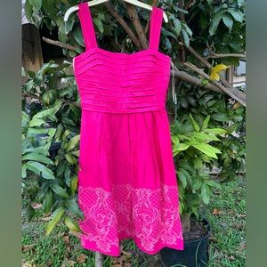 ✨⚡️💥SANGRIA HOT PINK EMBROIDERED WOMEN’S DRESS